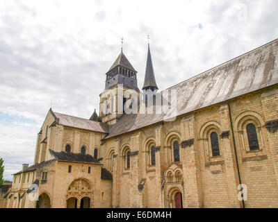 Fontevraud, France - June 10, 2014: Abbaye de Fontevraud. View of the Abbey from different angles Stock Photo