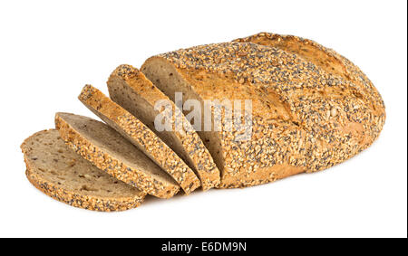 multi grain bread with slices Stock Photo