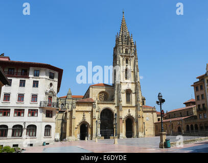 Cathedral of San Salvador in Oviedo, capital of Asturias, Spain. Stock Photo