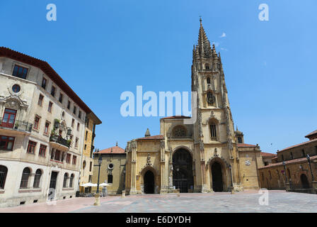 Cathedral of San Salvador in Oviedo, capital of Asturias, Spain. Stock Photo