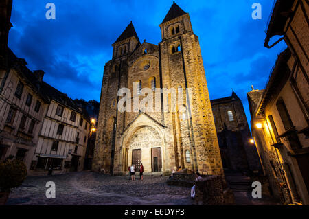 The most beautiful village in France, Conques in the middle of Camino Santiago Stock Photo