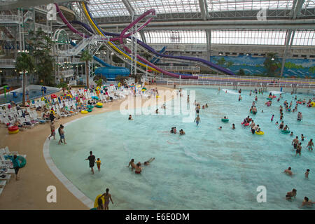 World Waterpark in West Edmonton mall, one of the largest shopping centers in the world. Stock Photo