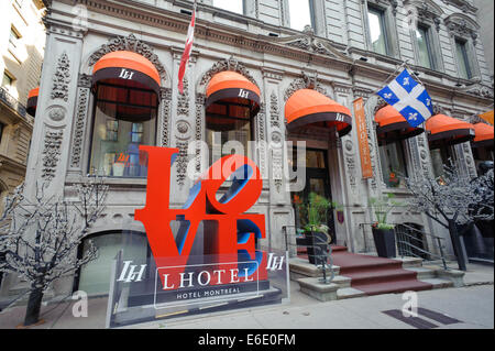 Facade of the Love Hotel, in Montreal, Quebec, Canada. Stock Photo