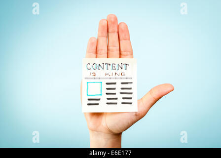 Hand with content is king message Stock Photo