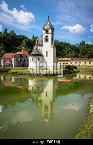 Neo-Byzantine Greek Catholic church of the Annunciation, Strmec Pribicki, Krasic, Žumberak, Croatia Stock Photo