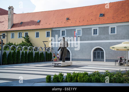 Statue of Franjo Tudjman, first Croatian president, Upper Town, Osijek, Croatia Stock Photo