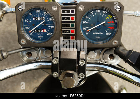 Motorcycle, Benelli 750 Sei, instruments Stock Photo