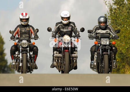 Motorcycles, Benelli 750 Sei, Honda CBX Super Sport, Kawasaki Z1300, in motion Stock Photo