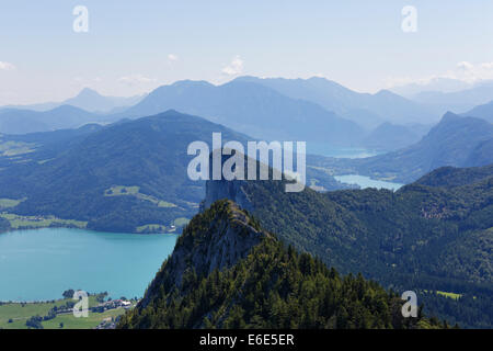 Drachenwand and Lake Mondsee, view from the Schober, Salzkammergut, Upper Austria, Salzburg State, Austria Stock Photo