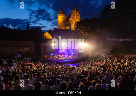 Gothic castle in Olsztyn Poland, concert in amphitheatre Stock Photo