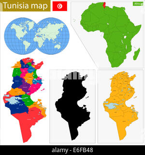 Tunisia map Stock Photo