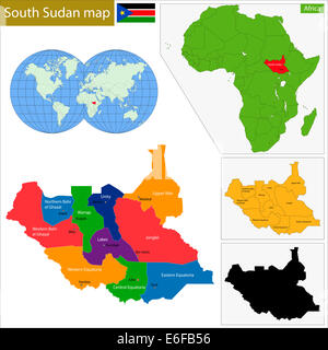 South Sudan map Stock Photo