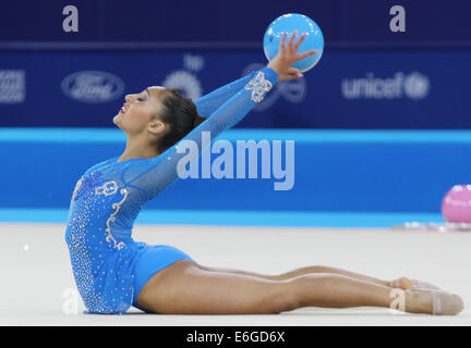 Mimi Isabella CESAR of England in the Rhythmic Gymnastics (ball section) at the 2014 Commonwealth games in Glasgow.
