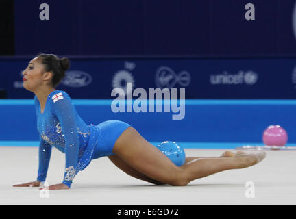 Mimi Isabella CESAR of England in the Rhythmic Gymnastics (ball section) at the 2014 Commonwealth games in Glasgow.