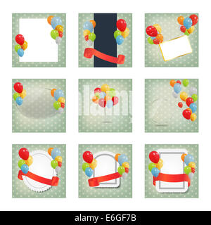 Set of Colored Balloons, Vector Illustration. Stock Photo