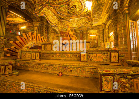 Khai Thanh Dinh's gilded tomb in Hue Vietnam Stock Photo