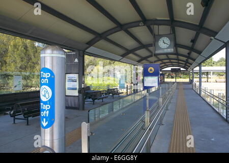Sydney olympic  park ferry wharf in Western Sydney,New South Wales,Australia tap on tap off opal card for travel Stock Photo