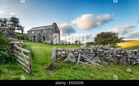 An old abandoned farm cottage on Bodmin Moor in Cornwall Stock Photo