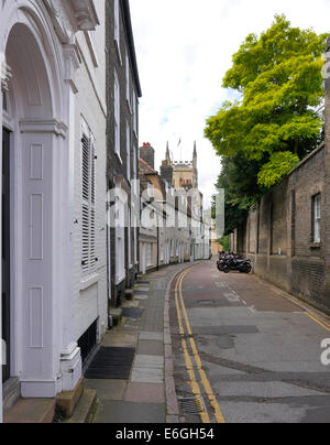 Boltoph Lane period housing and narrow street, Cambridge, England Stock Photo