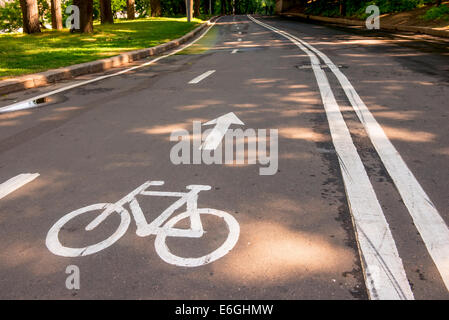 Dedicated track cycling in the city Stock Photo