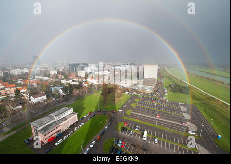 Double rainbow Stock Photo