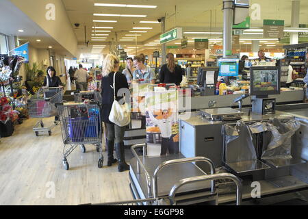 checkout at Woolworths supermarket retail store in sydney new south wales australia,woolworths  a major national grocery chain Stock Photo