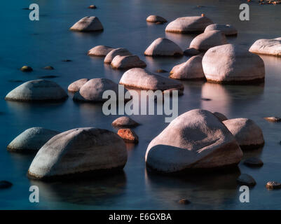 Boulder rocks on shoreline of Chimney Beach. Lake Tahoe, Nevada