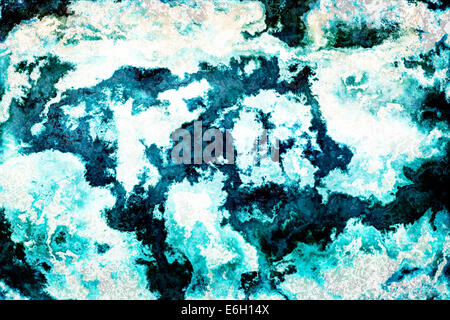 Blue marble texture background, large dark spots Stock Photo