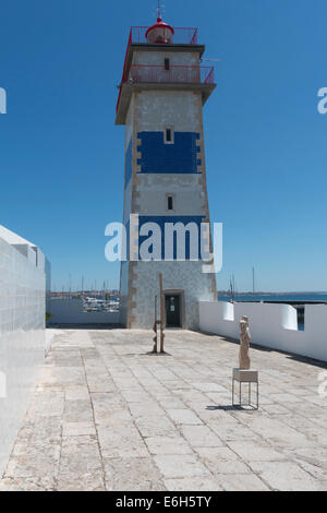 A view of the Farol de Santa Marta at Cascais, Lisbon. Stock Photo