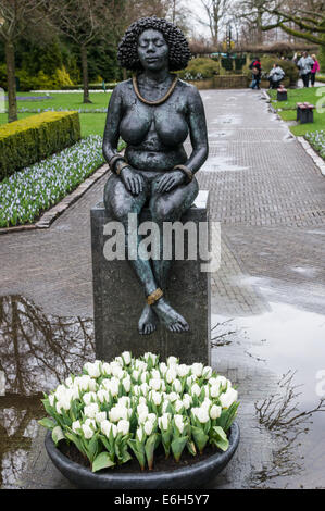 Bronze sculpture in Keukenhof Gardens, Netherlands Stock Photo