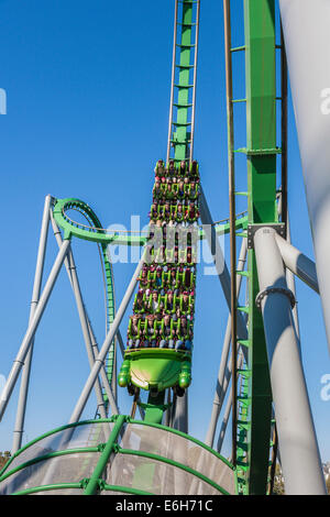 The Incredible Hulk Roller Coaster in Marvel Super Hero Island at Universal Studios Islands of Adventure theme park, Orlando Stock Photo