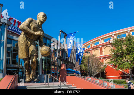 Statue of basketball player outside the NBA City restaurant in Universal Studios City Walk, Orlando, Florida Stock Photo