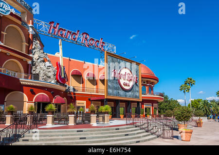 Entrance to the Hard Rock Cafe at Universal's City Walk in Universal Studios, Orlando, Florida Stock Photo