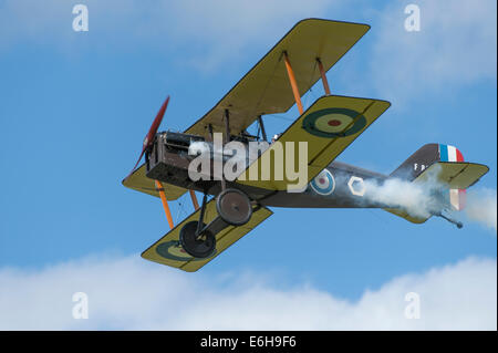 Royal Aircraft Factory S.E.5a World War I Biplane airborne at the ...