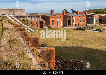 Interior grounds and buildings at Fort Clinch in Fort Clinch State Park at Fernandina Beach, Florida Stock Photo