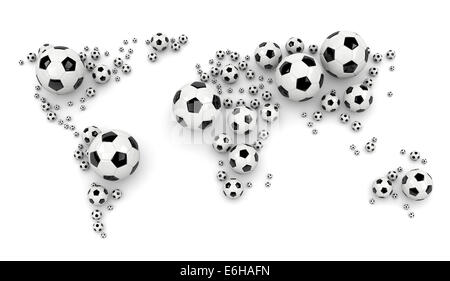 Soccer balls on white background - 3D illustration Stock Photo - Alamy