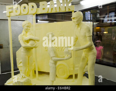 Syracuse, New York, USA. 22nd Aug, 2014. The famous butter sculpture at the New York State Fair this year depicts a food bank. © Zach Roberts/ZUMA Wire/ZUMAPRESS.com/Alamy Live News Stock Photo