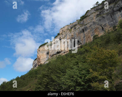 Typical Jura region landscape near Baume-les-Messieurs in France Stock Photo