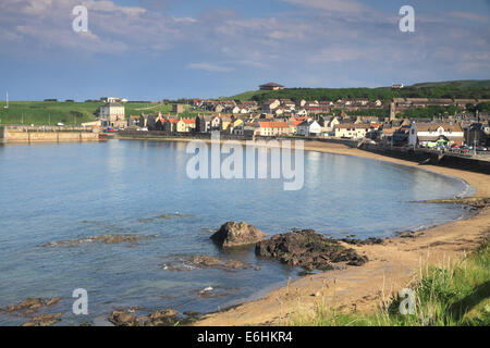 Eyemouth beach and seafront on a summer evening Stock Photo