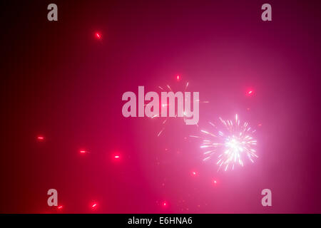 Red fireworks abstract background Stock Photo