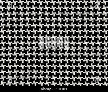 Black and white cotton fabric in abstract pattern for background or texture Stock Photo