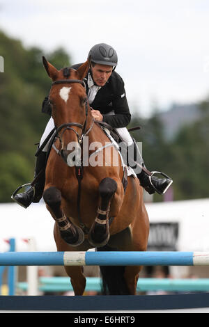 Blair Atholl, Scotland. 24th Aug, 2014. Blair Castle International Horse Trials. Blyth Tait (NZL) riding Bear Necessity V. Jumping in the showjumping. Final score 75.8. Credit:  Action Plus Sports/Alamy Live News Stock Photo