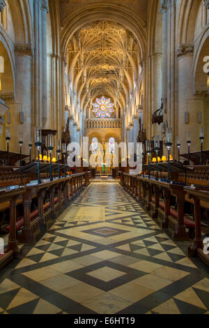 Interior of Christ Church - founded 1524 by Cardinal Wolsey, Re-founded in 1546 by Henry VIII, Oxford University, England Stock Photo