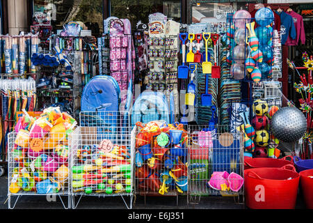 A well stocked beach shop in Bournemouth, UK Stock Photo