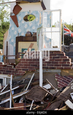 What was left of the Cafe Tabac Normandy After the air raid in the 1944 attack of France in WW11 Stock Photo