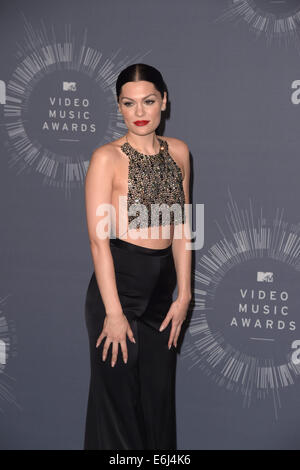 Inglewood, California, USA. 24th Aug, 2014. British singer Jessie J poses at the 31st MTV Video Music Awards at The Forum in Inglewood, California, USA, 24 August 2014. Photo: Hubert Boesl/dpa/Alamy Live News Stock Photo