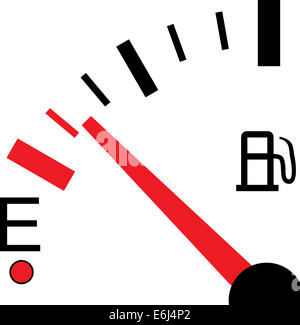 An Illustration of a Fuel Gauge on White Background Stock Photo