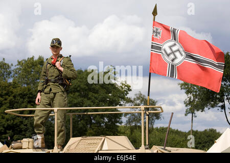 German Encampment  'Military vehicles and re-enactors' Stock Photo