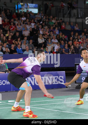 Chayut Triyachart (left) & Danny Chrisnanta (right) of Singapore v England in the semi-finals of the mens doubles in badminton Stock Photo