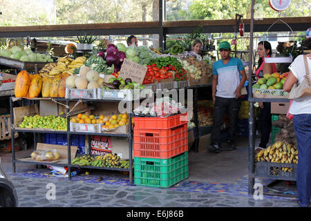 Fruits and vegetables on display at the Valle de Anton (Anton Valley) in Panama. Stock Photo